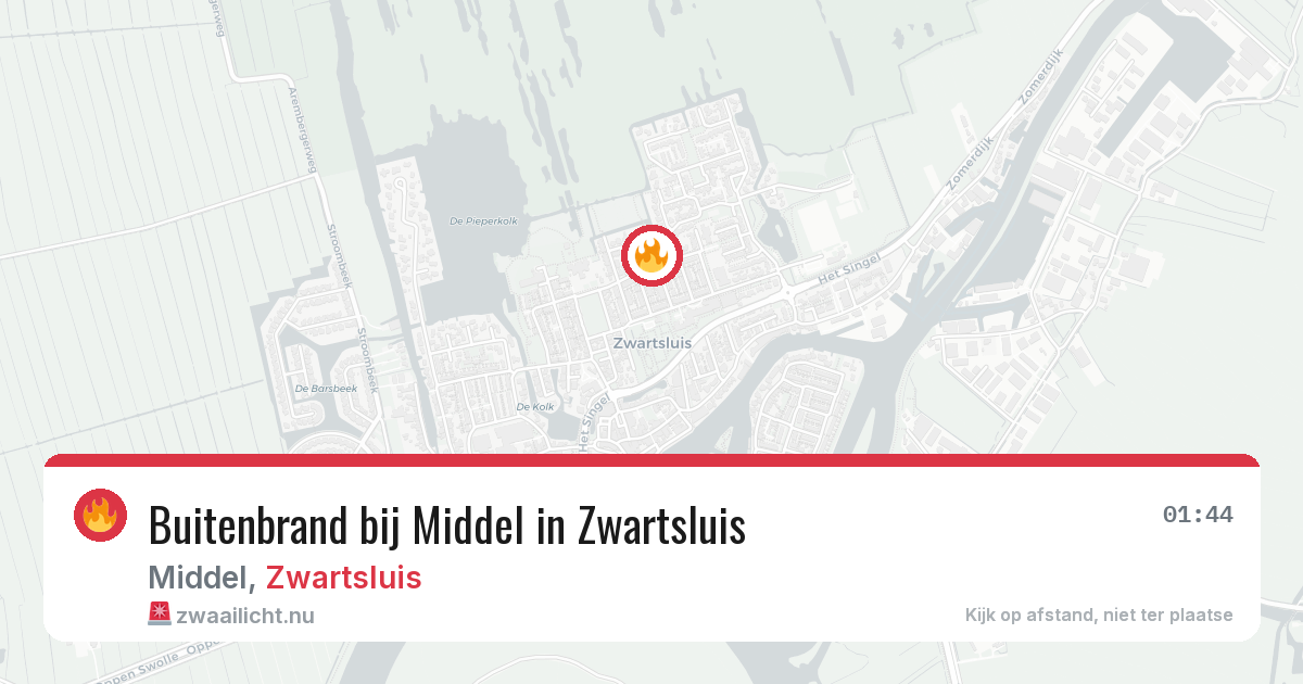 Buitenbrand bij Middel in Zwartsluis — 19 jun 2026