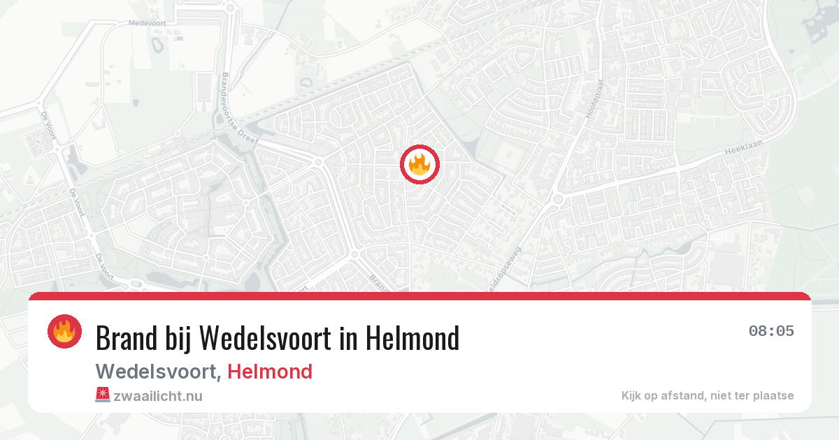 Brand bij Wedelsvoort in Helmond — 28 mrt 2026