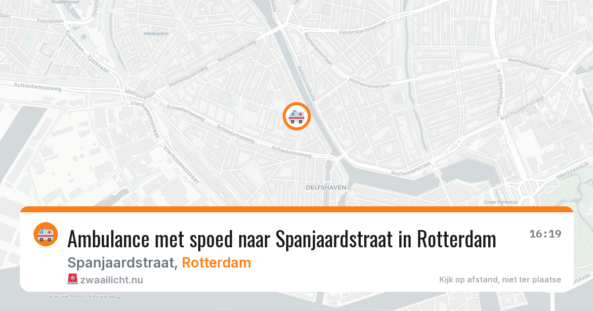 Ambulance met spoed naar Spanjaardstraat in Rotterdam — 13 jul 2026