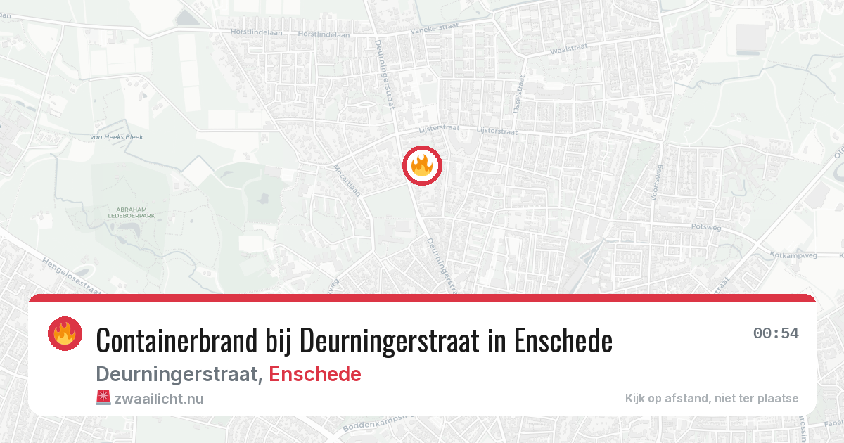 Containerbrand bij Deurningerstraat in Enschede — 28 mrt 2026