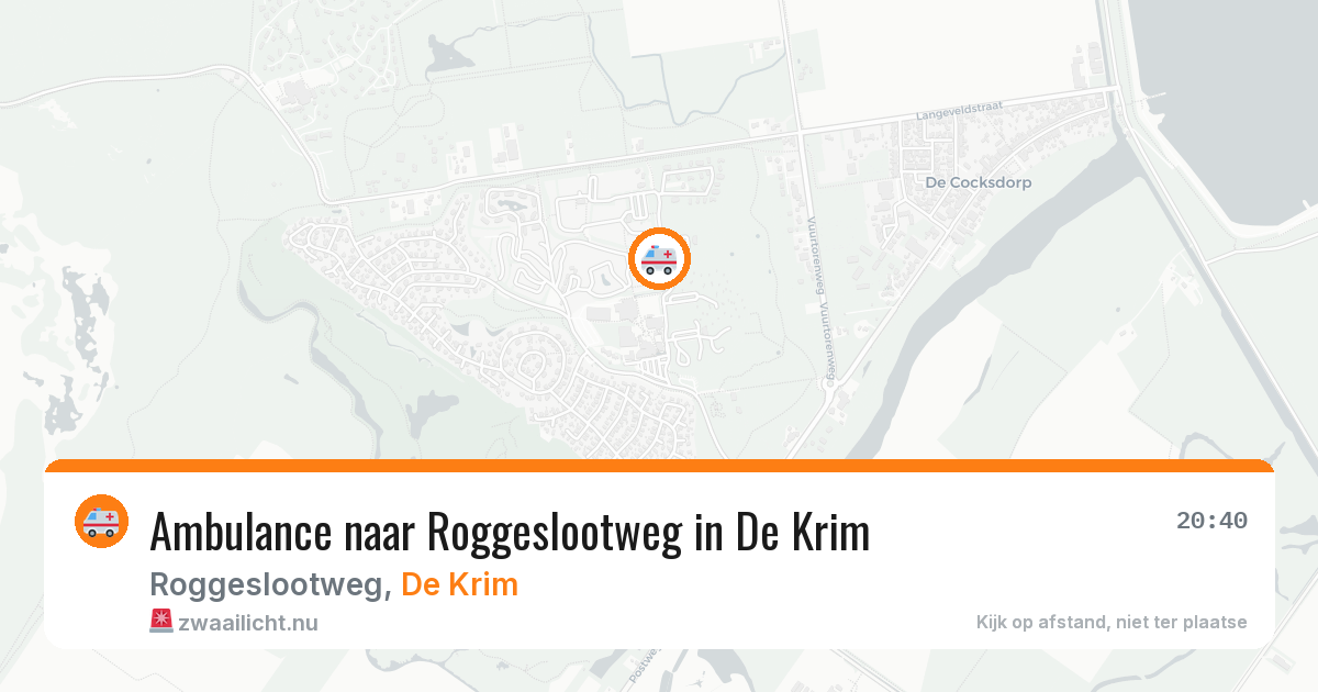 Ambulance naar Roggeslootweg in De Krim — 16 jul 2026