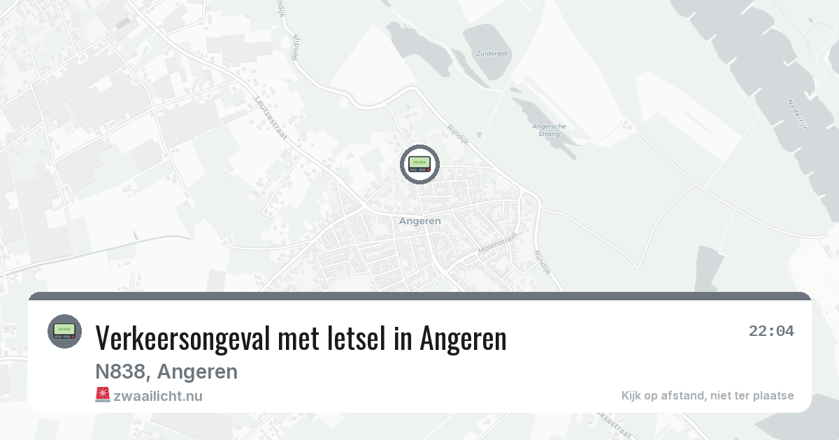 Verkeersongeval met letsel in Angeren — 20 jun 2026