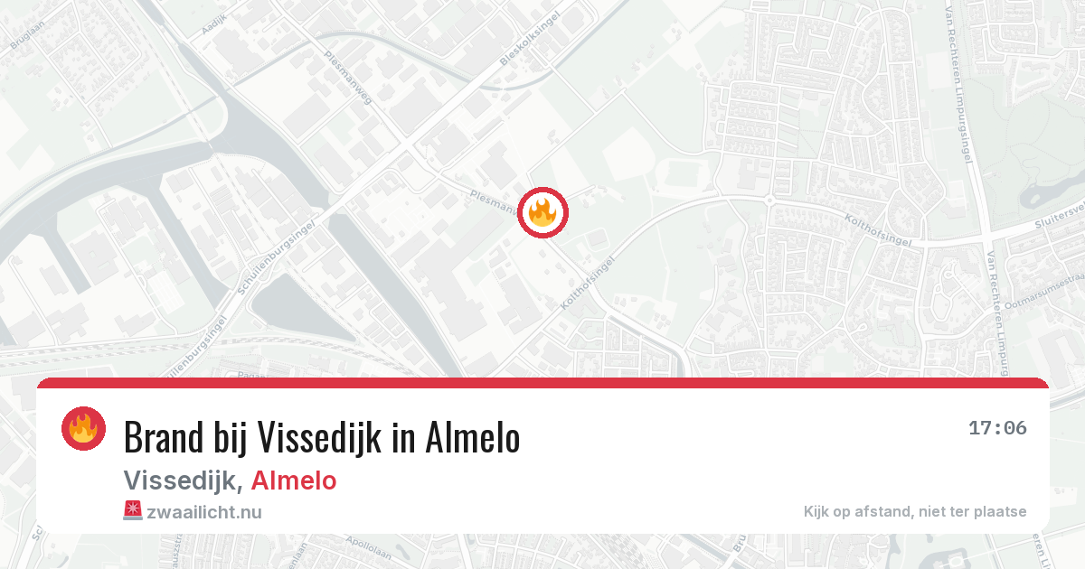 Brand bij Vissedijk in Almelo — 13 mei 2026