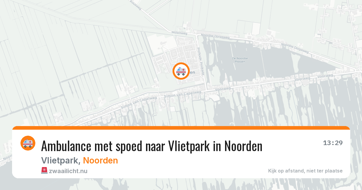 Ambulance met spoed naar Vlietpark in Noorden — 23 mei 2026