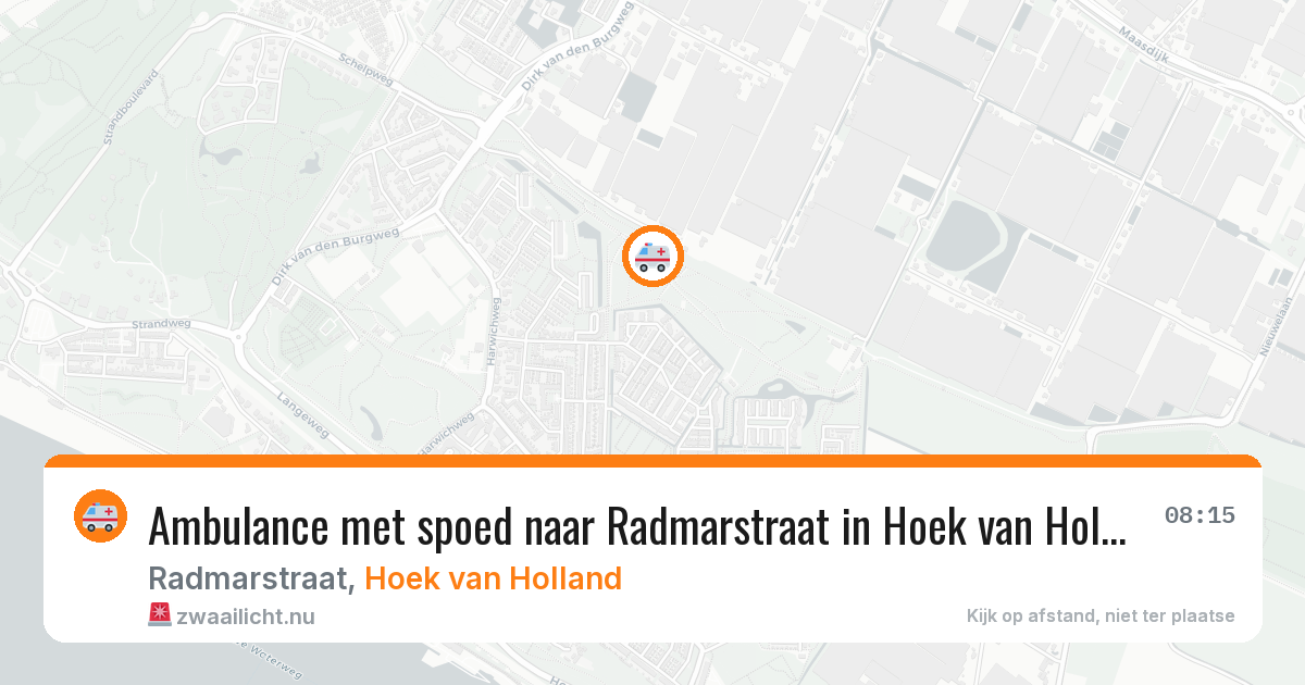 Ambulance met spoed naar Radmarstraat in Hoek van Holland — 18 jul 2026