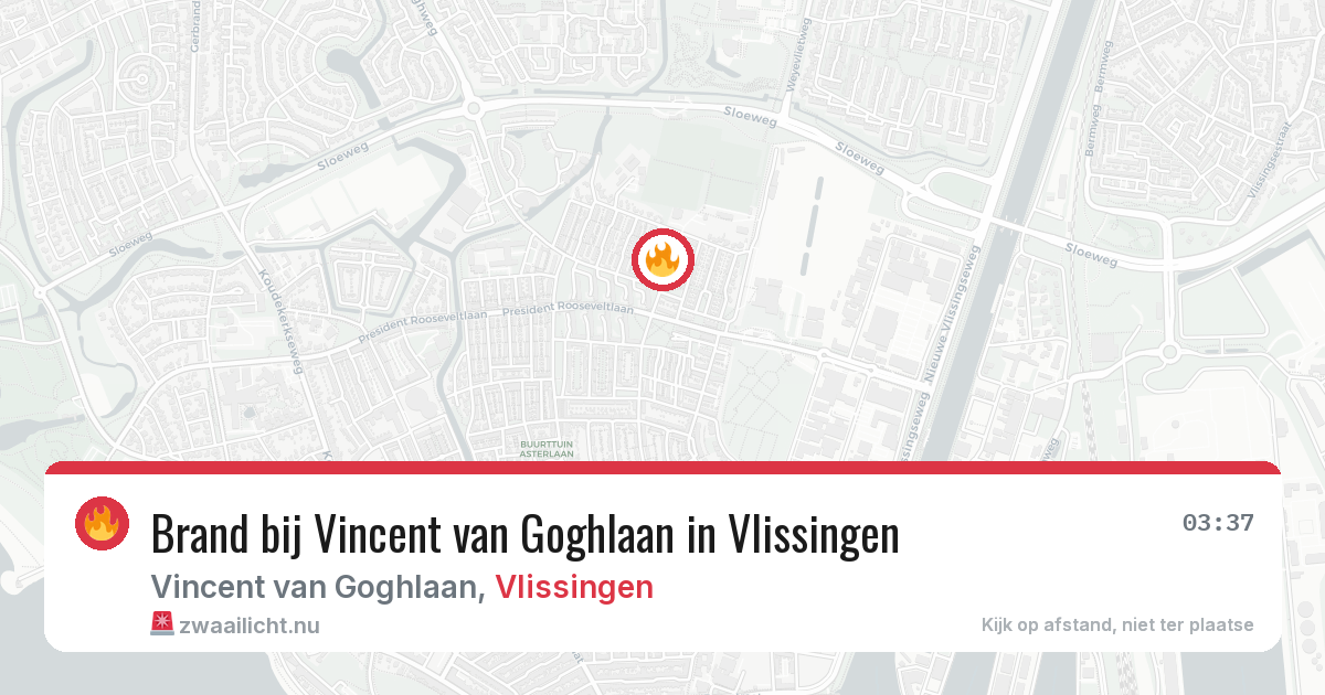 Brand bij Vincent van Goghlaan in Vlissingen — 27 jan 2026