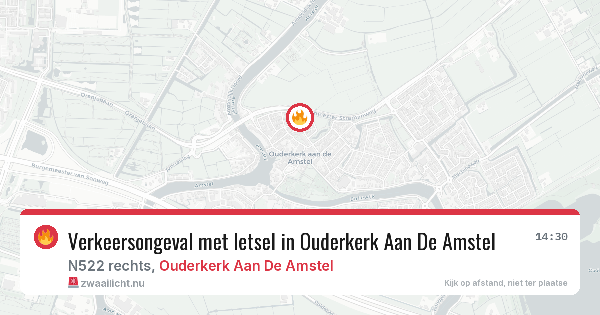 Verkeersongeval met letsel in Ouderkerk Aan De Amstel — 25 jul 2026
