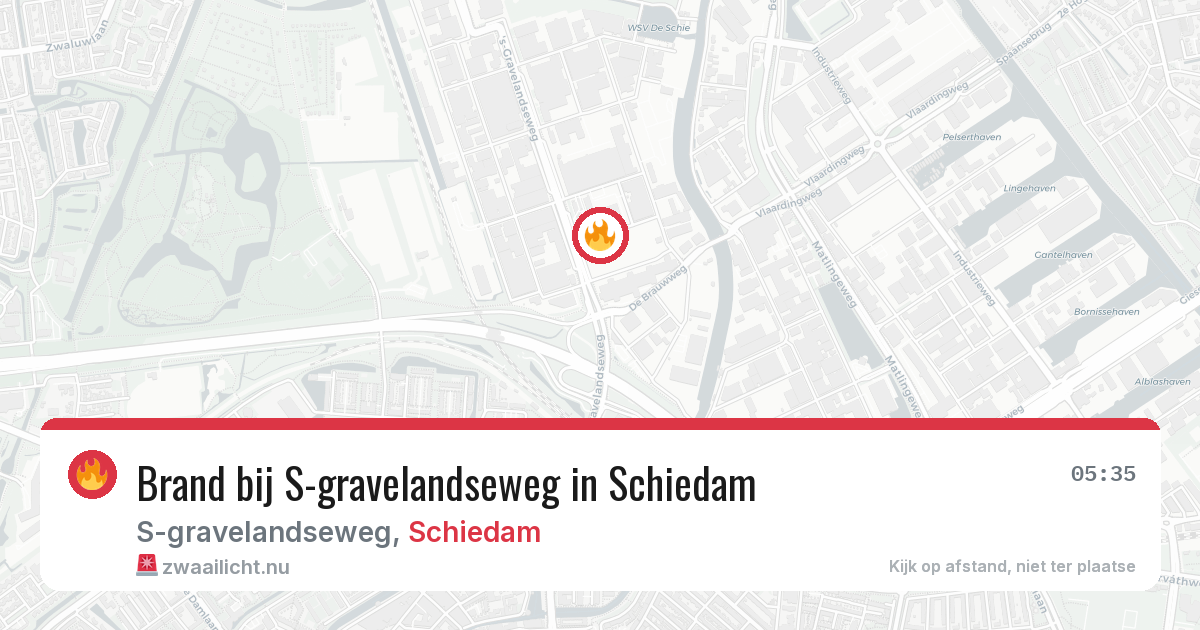 Brand bij S-gravelandseweg in Schiedam — 15 mrt 2026