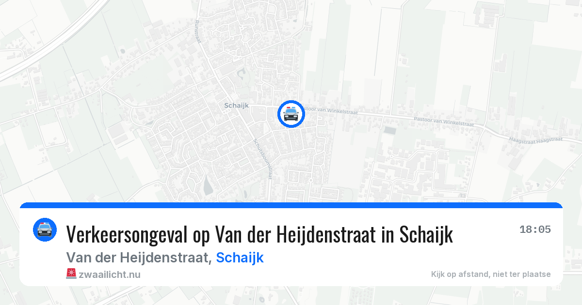 Verkeersongeval op Van der Heijdenstraat in Schaijk — 16 jul 2026