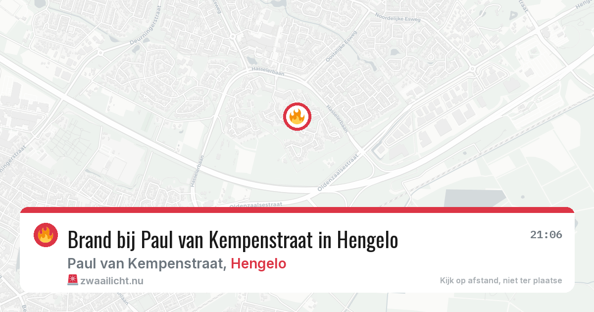 Brand bij Paul van Kempenstraat in Hengelo — 15 jul 2026