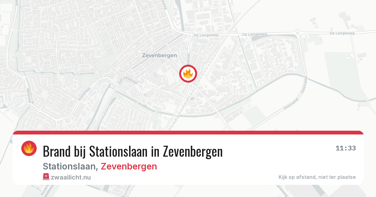 Brand bij Stationslaan in Zevenbergen — 16 jul 2026