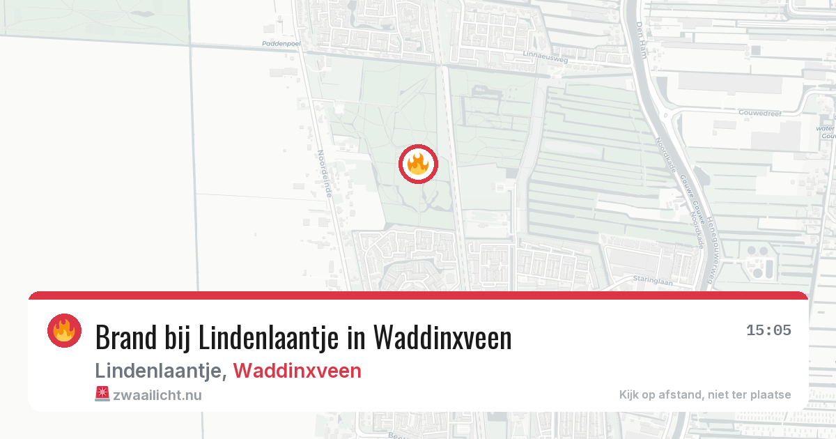 Brand bij Lindenlaantje in Waddinxveen — 19 jul 2026