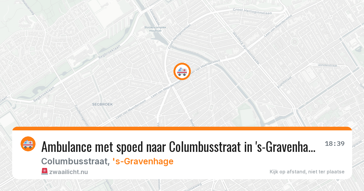Ambulance met spoed naar Columbusstraat in 's-Gravenhage — 1 apr 2026