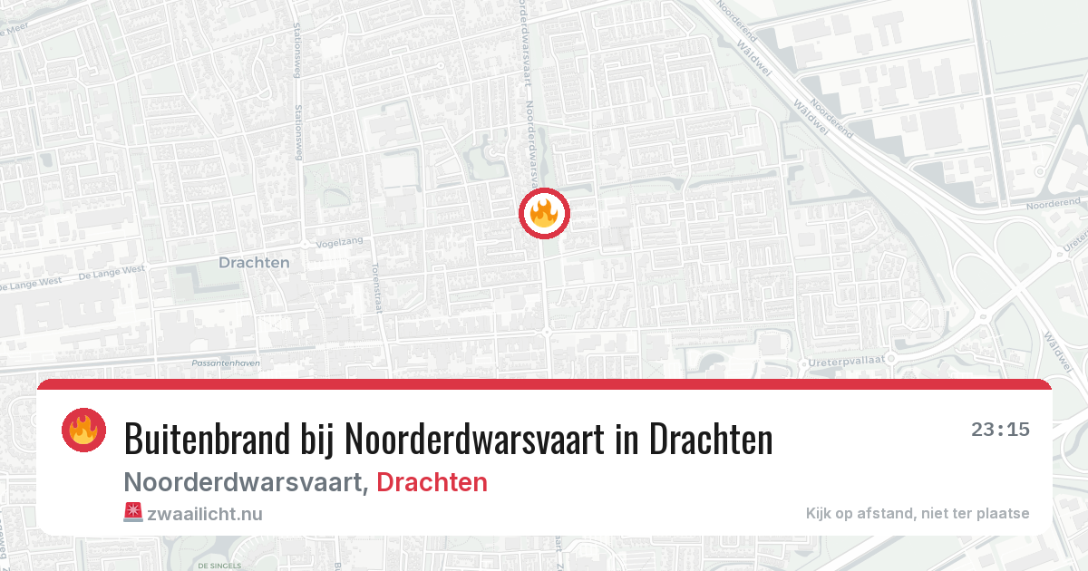 Buitenbrand bij Noorderdwarsvaart in Drachten — 9 jul 2026
