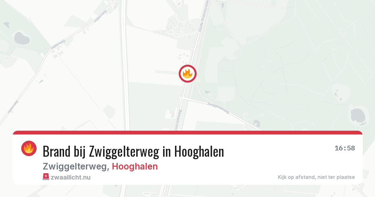 Brand bij Zwiggelterweg in Hooghalen — 18 jul 2026