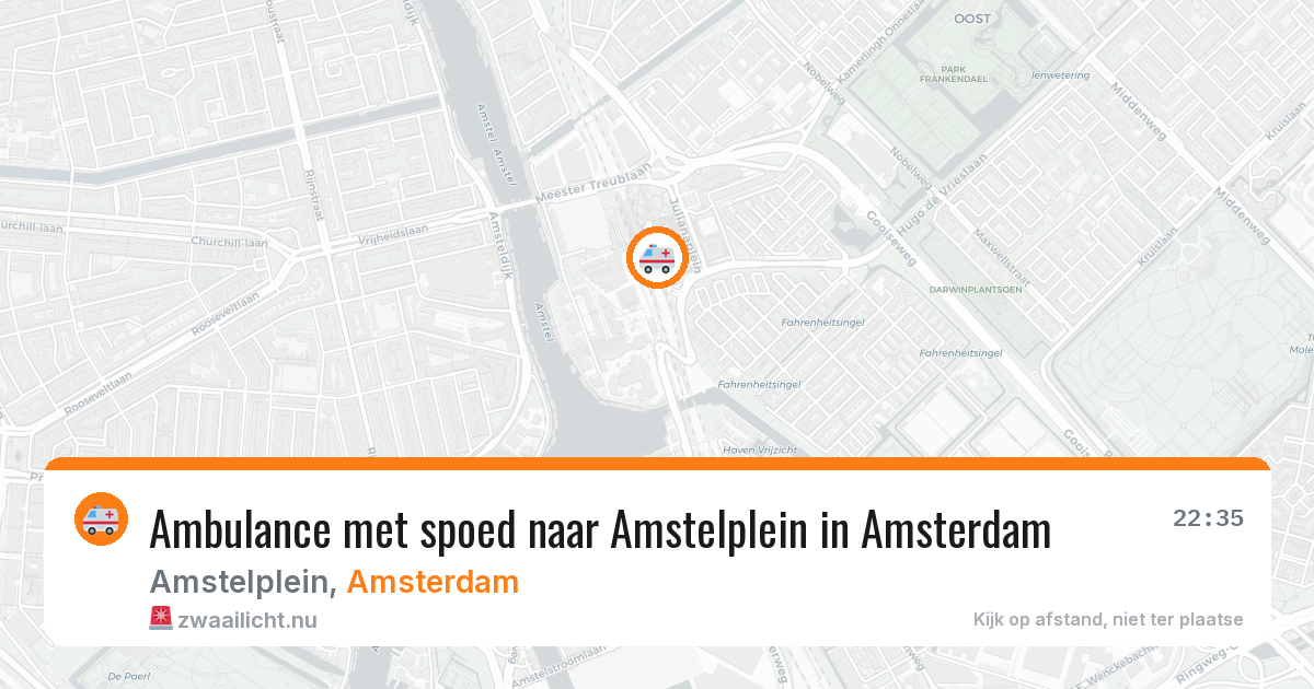 Ambulance met spoed naar Amstelplein in Amsterdam — 22 mei 2026