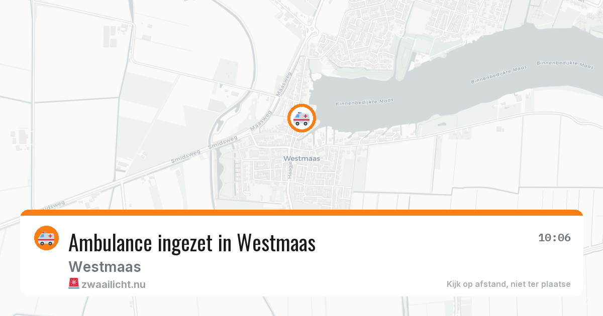Ambulance ingezet in Westmaas — 22 mrt 2026