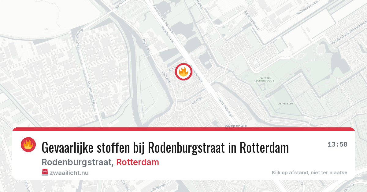 Gevaarlijke stoffen bij Rodenburgstraat in Rotterdam — 26 apr 2026