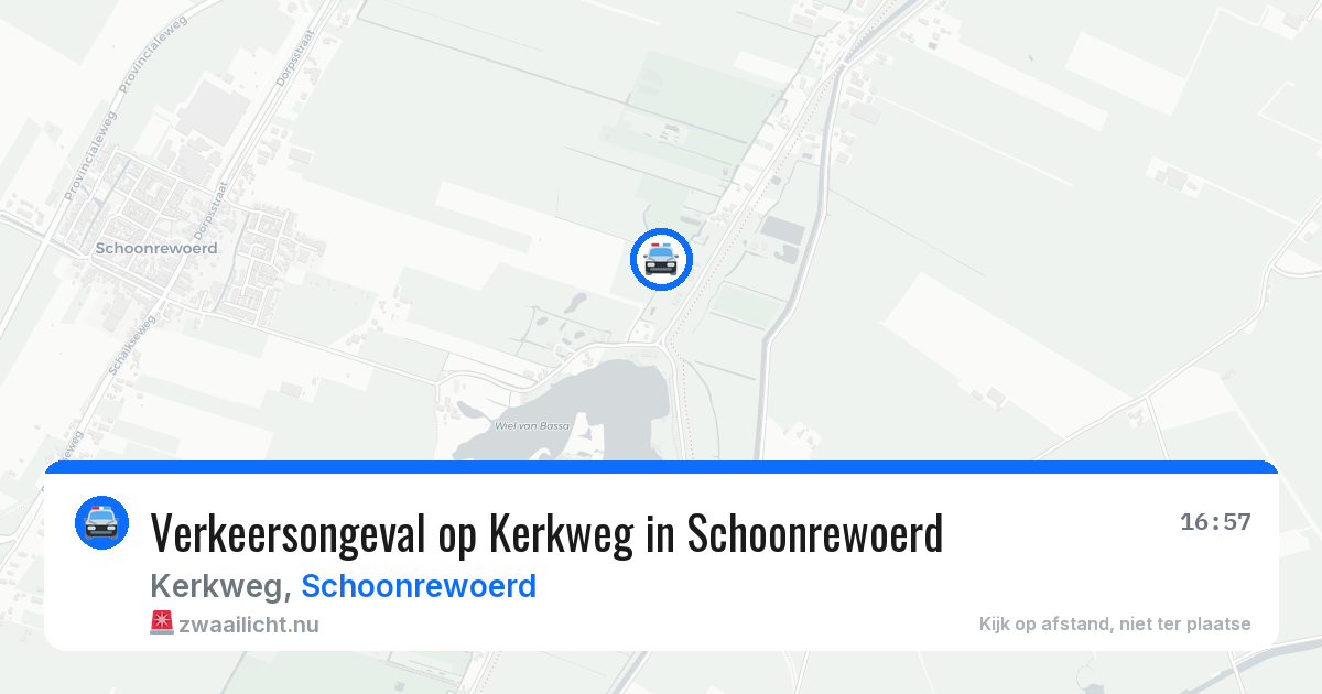 Verkeersongeval op Kerkweg in Schoonrewoerd — 29 apr 2026