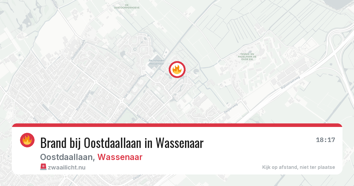 Brand bij Oostdaallaan in Wassenaar — 26 mei 2026
