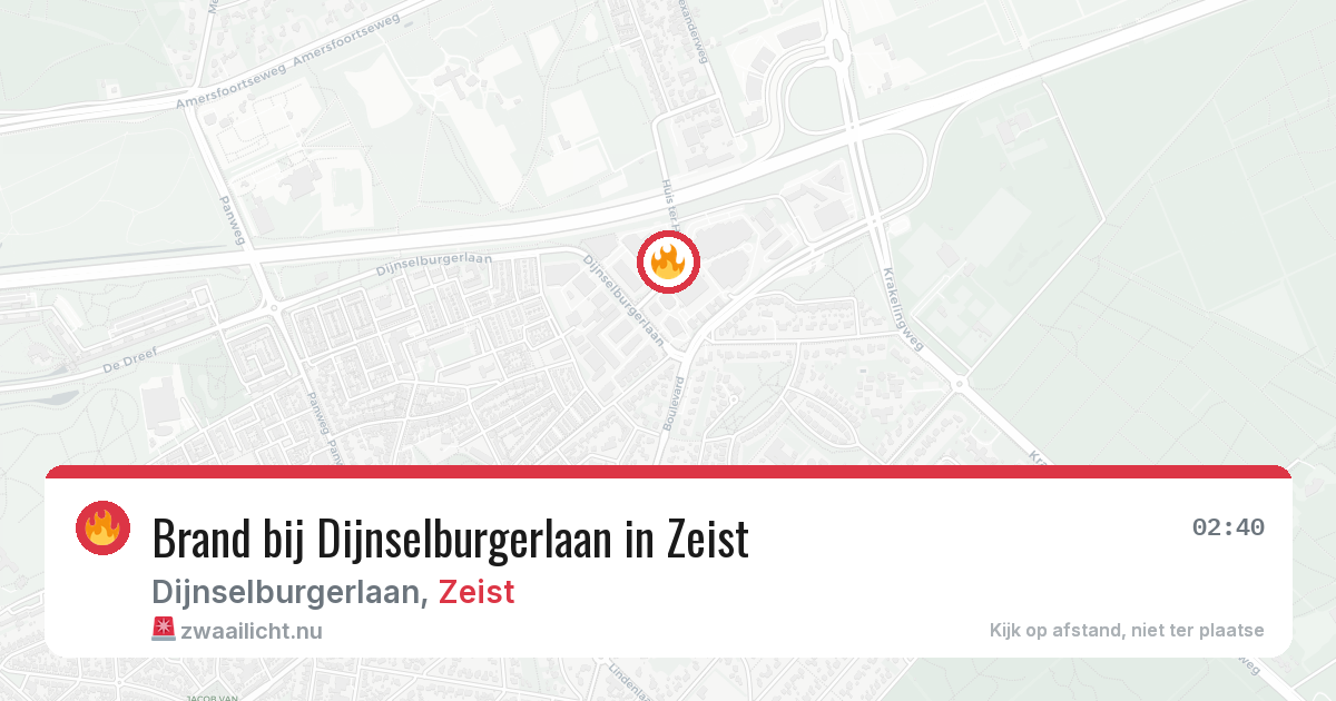 Brand bij Dijnselburgerlaan in Zeist — 19 feb 2026