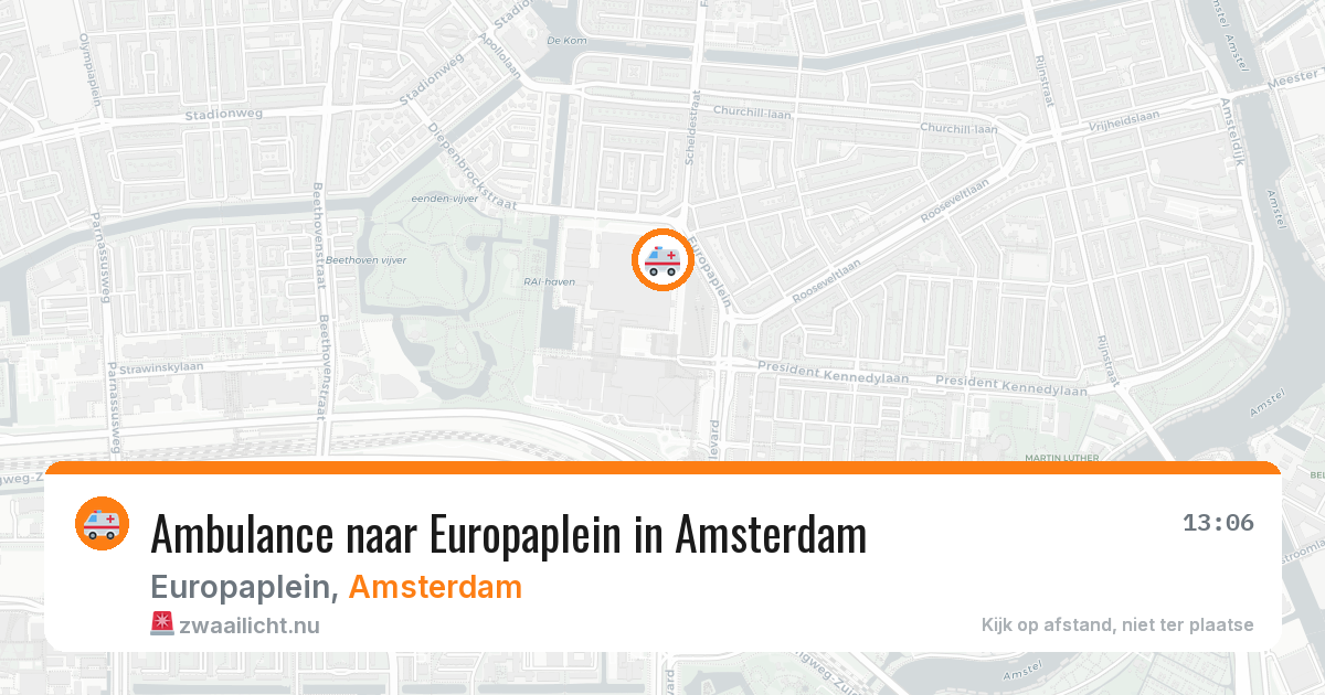 Ambulance naar Europaplein in Amsterdam — 18 jul 2026