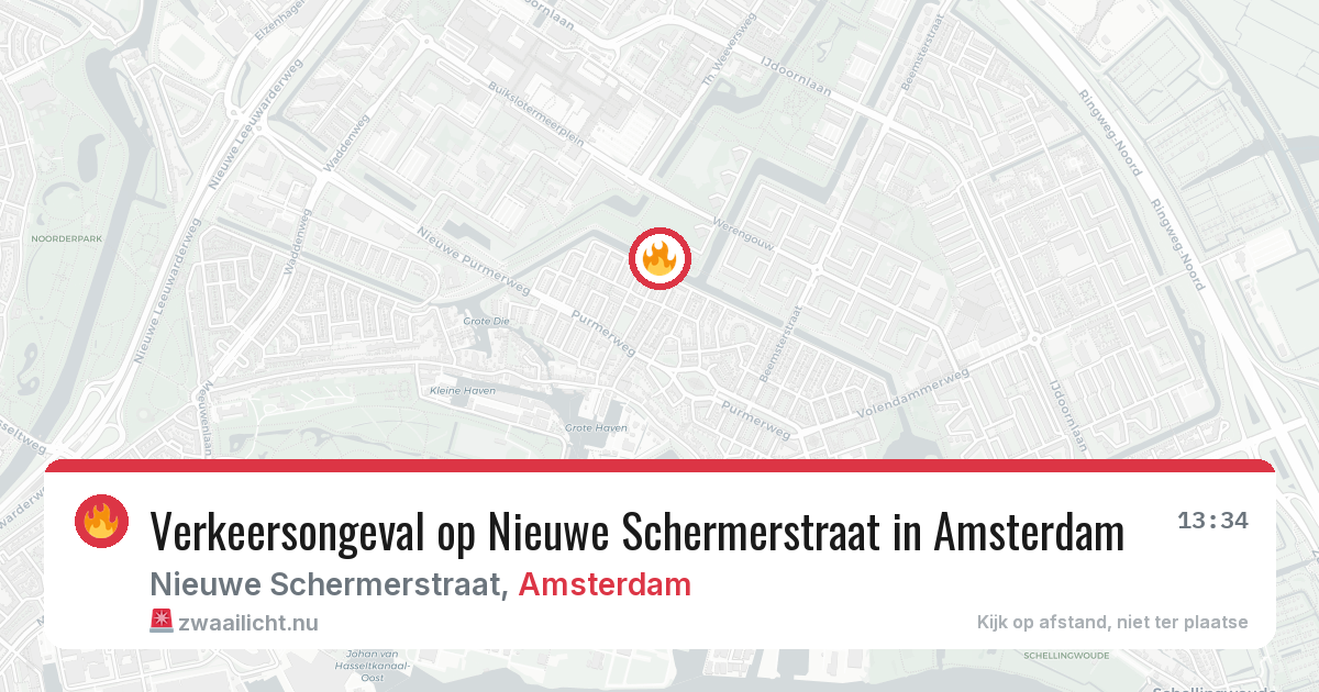 Verkeersongeval op Nieuwe Schermerstraat in Amsterdam — 17 jul 2026
