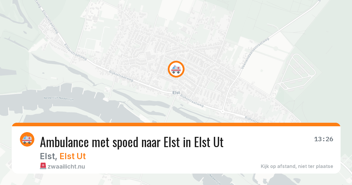 Ambulance met spoed naar Elst in Elst Ut — 20 apr 2026