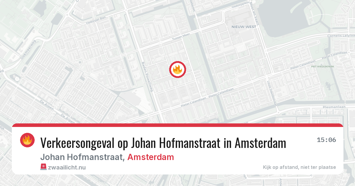Verkeersongeval op Johan Hofmanstraat in Amsterdam — 26 mrt 2026