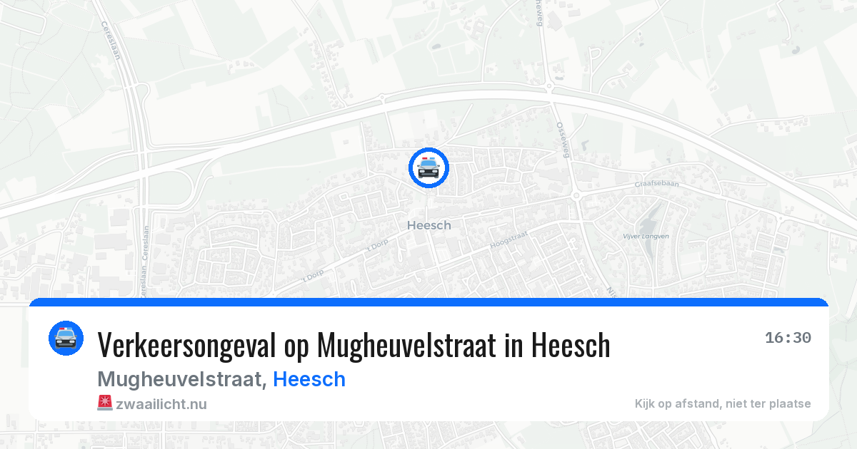 Verkeersongeval op Mugheuvelstraat in Heesch — 8 jul 2026