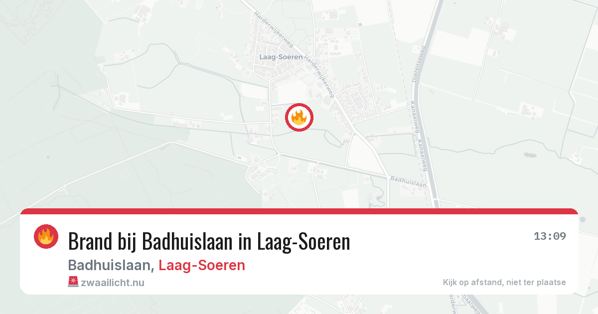 Brand bij Badhuislaan in Laag-Soeren — 25 mrt 2026