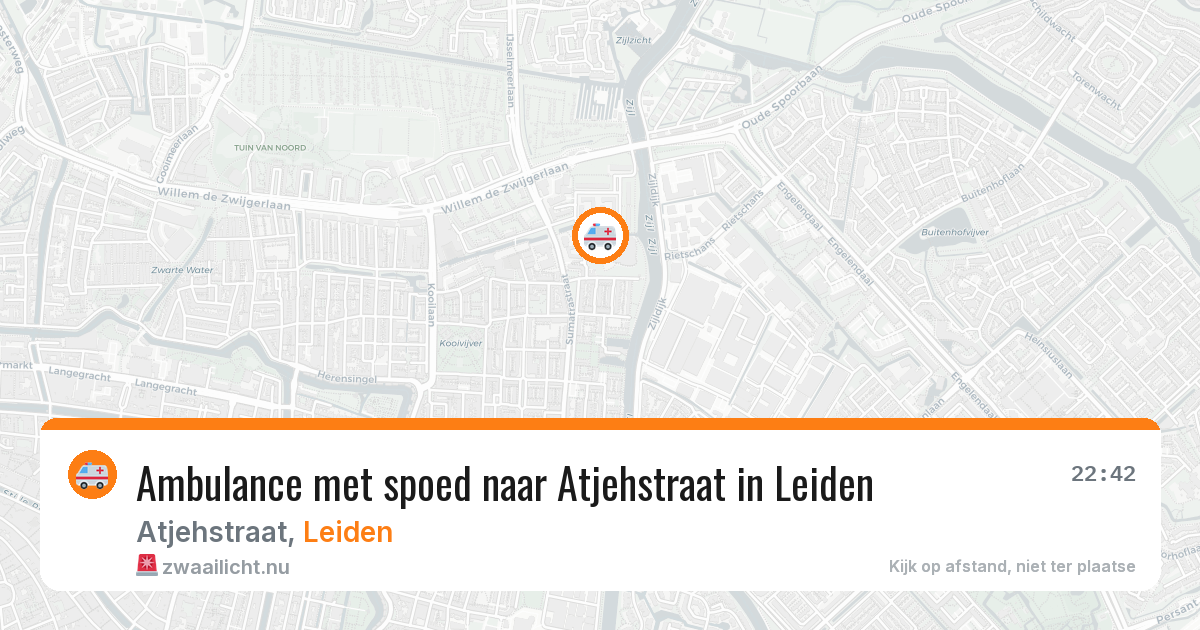 Ambulance met spoed naar Atjehstraat in Leiden — 14 jul 2026
