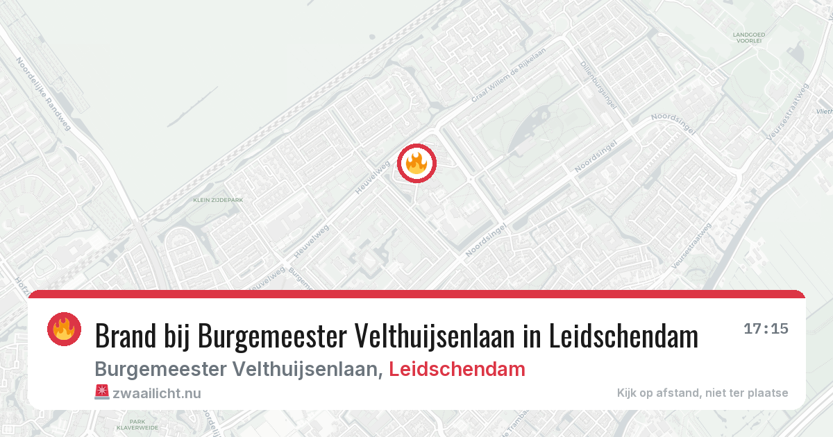Brand bij Burgemeester Velthuijsenlaan in Leidschendam — 22 apr 2026