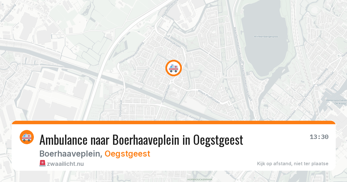 Ambulance naar Boerhaaveplein in Oegstgeest — 23 jul 2026