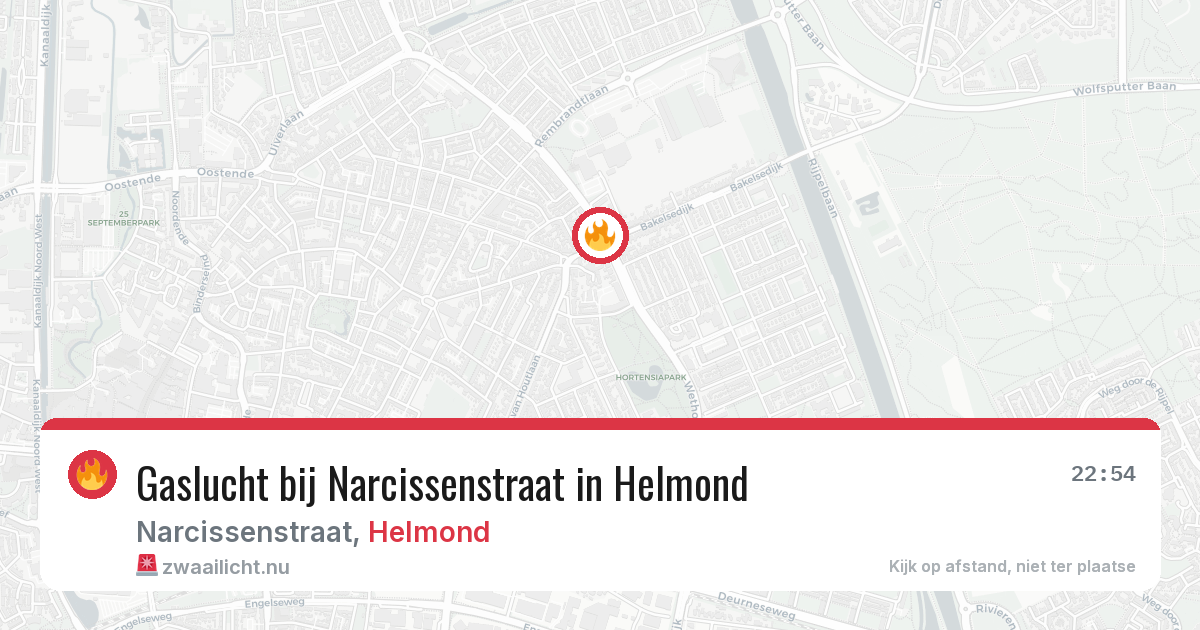 Gaslucht bij Narcissenstraat in Helmond — 3 apr 2026