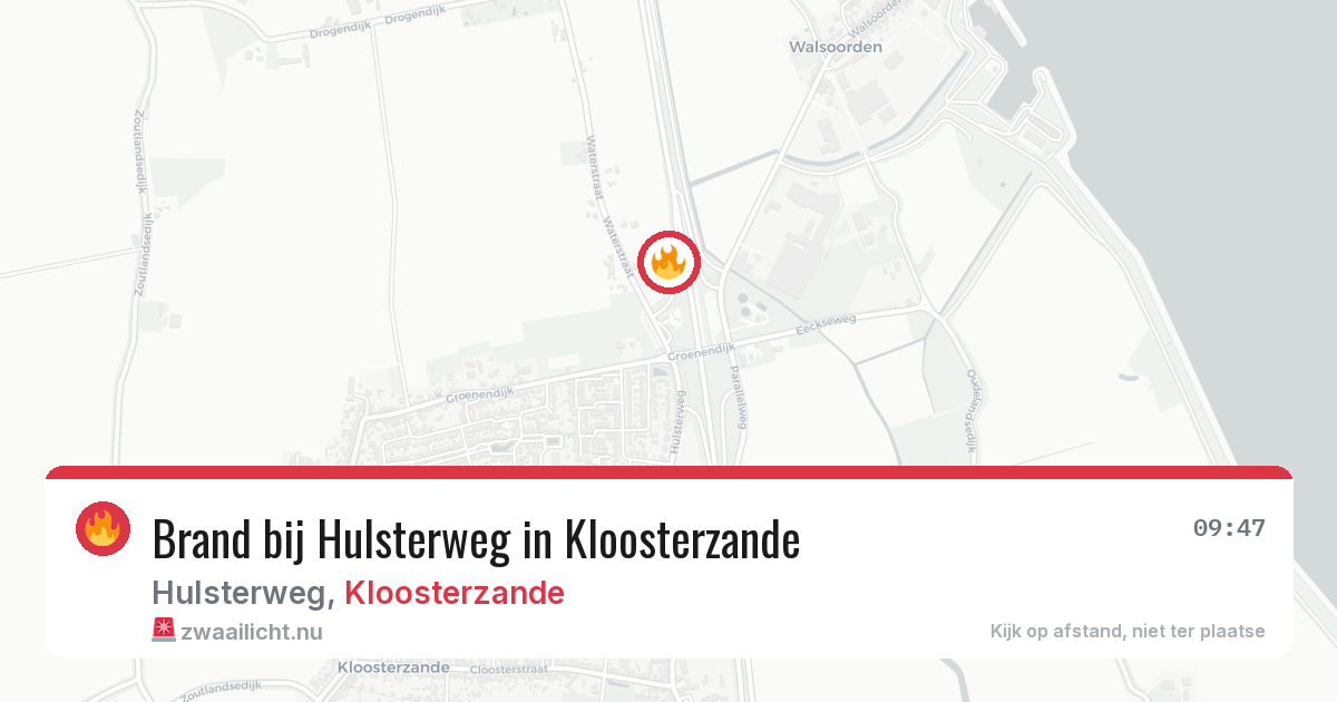 Brand bij Hulsterweg in Kloosterzande — 9 mrt 2026