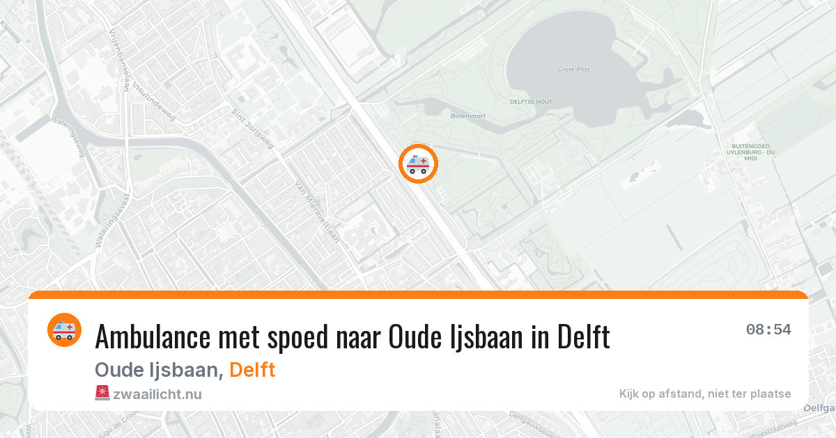 Ambulance met spoed naar Oude Ijsbaan in Delft — 14 jul 2026
