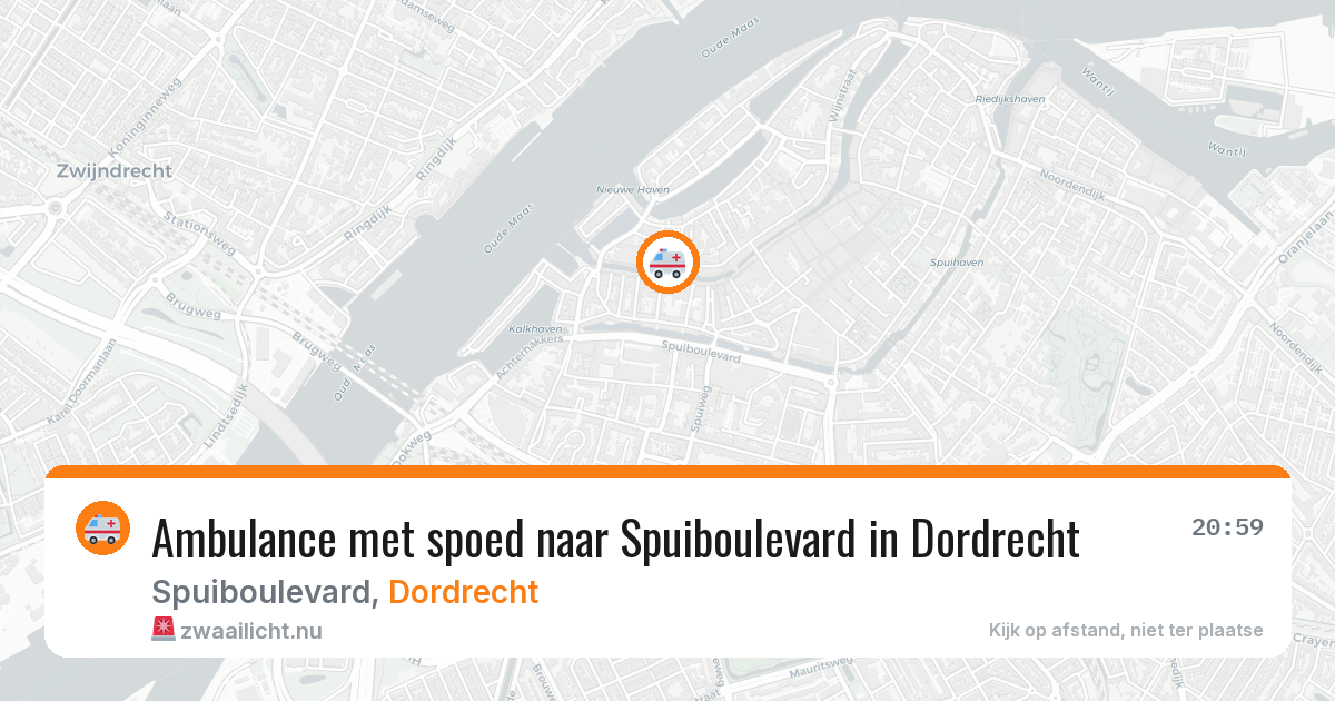 Ambulance met spoed naar Spuiboulevard in Dordrecht — 31 mei 2026
