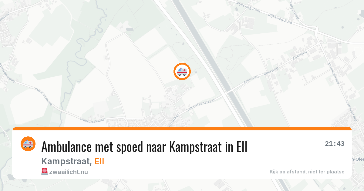 Ambulance met spoed naar Kampstraat in Ell — 20 jul 2026