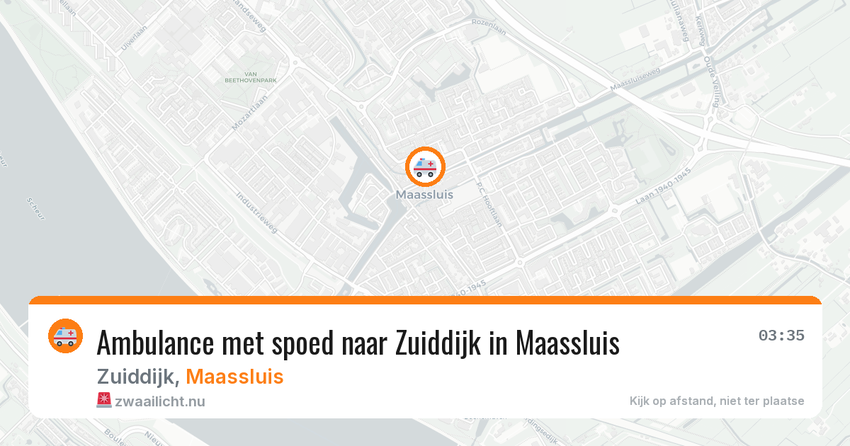 Ambulance met spoed naar Zuiddijk in Maassluis — 19 jul 2026