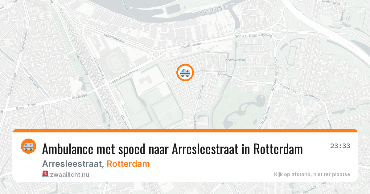 Ambulance met spoed naar Arresleestraat in Rotterdam — 13 mei 2026