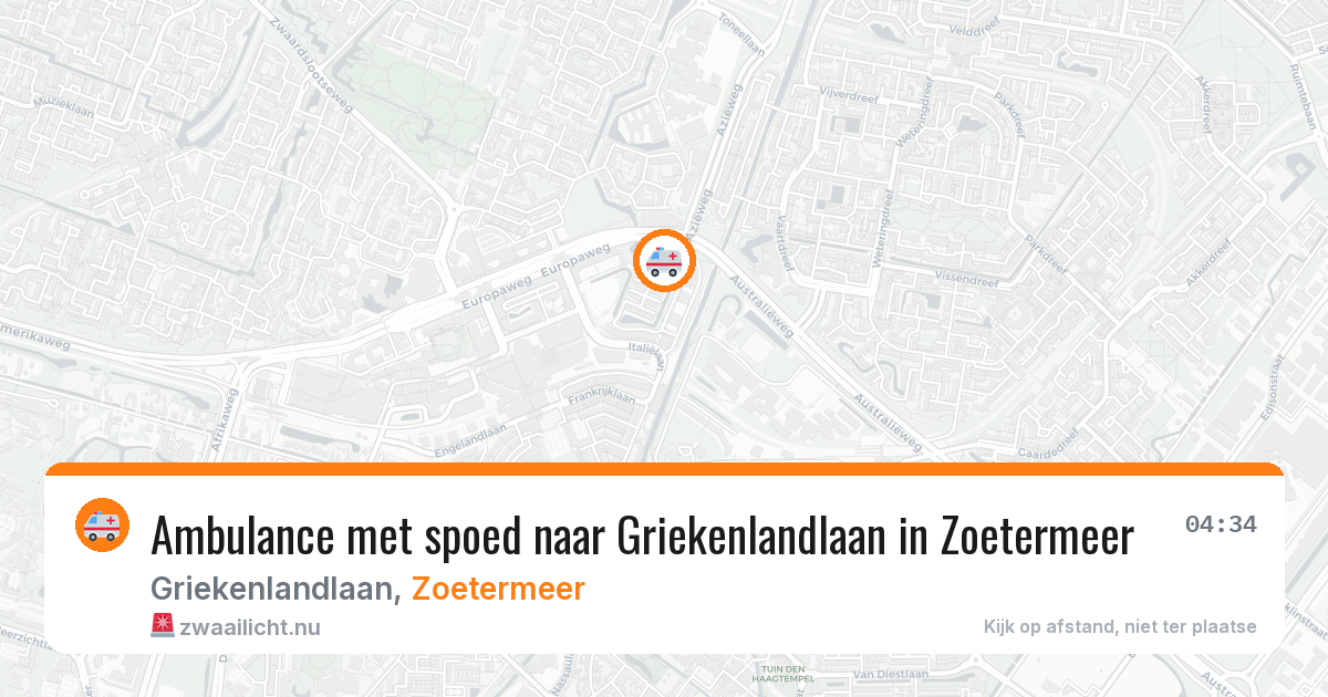Ambulance met spoed naar Griekenlandlaan in Zoetermeer — 8 mei 2026