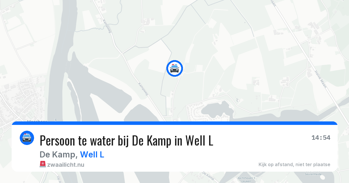 Persoon te water bij De Kamp in Well L — 24 mei 2026