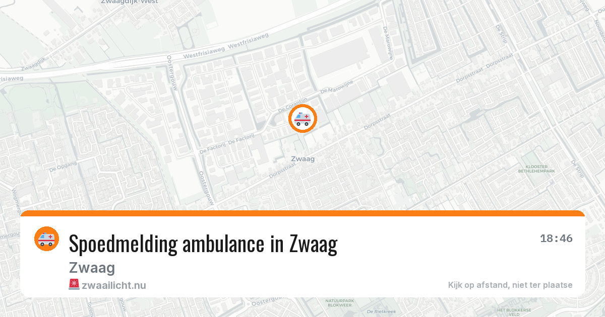 Spoedmelding ambulance in Zwaag — 9 apr 2026
