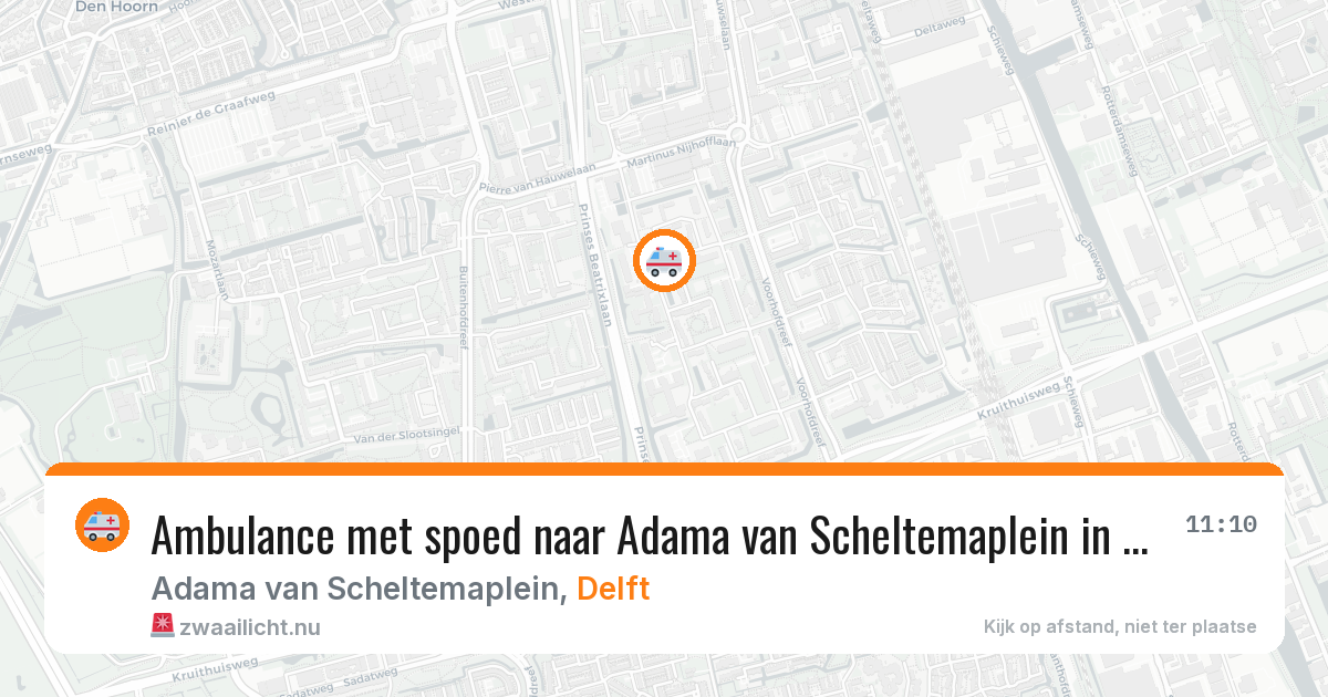 Ambulance met spoed naar Adama van Scheltemaplein in Delft — 25 mei 2026