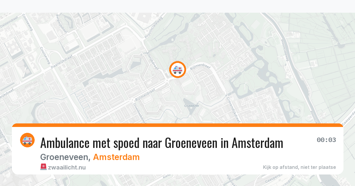 Ambulance met spoed naar Groeneveen in Amsterdam — 10 jul 2026