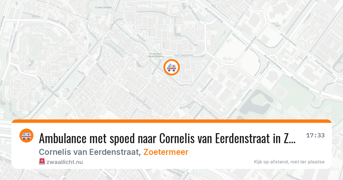 Ambulance met spoed naar Cornelis van Eerdenstraat in Zoetermeer — 3 mei 2026