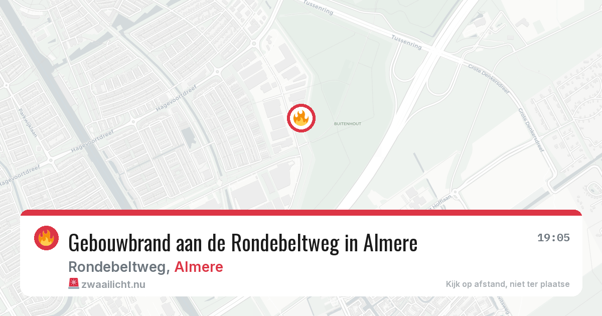 Gebouwbrand aan de Rondebeltweg in Almere — 17 mei 2026