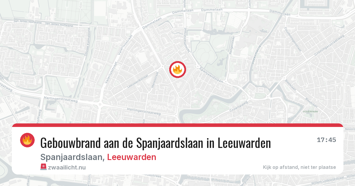 Gebouwbrand aan de Spanjaardslaan in Leeuwarden — 30 mrt 2026
