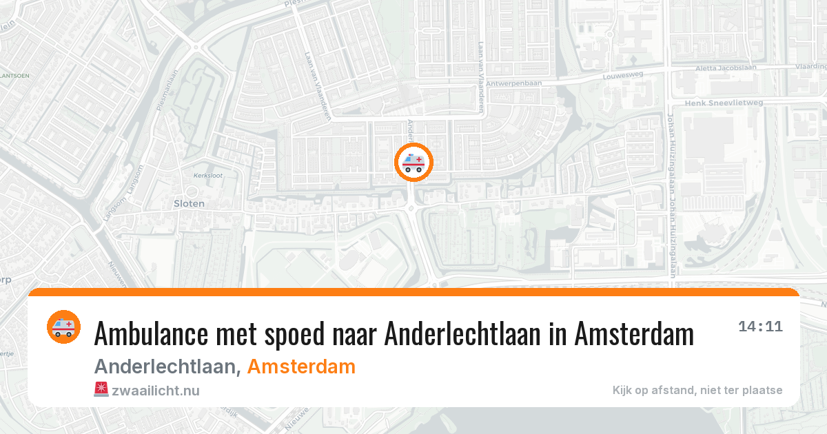 Ambulance met spoed naar Anderlechtlaan in Amsterdam — 25 mrt 2026